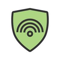 Protected Wifi Filled Line Icon vector