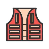 Life Vest Filled Line Icon vector