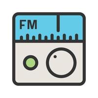 icono de línea llena de radio fm vector