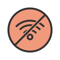 sin icono de línea llena de wifi vector