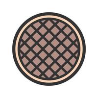 Waffle Filled Line Icon vector