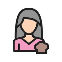 Woman Recipes Filled Line Icon vector