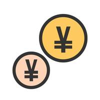 Currency II Filled Line Icon vector