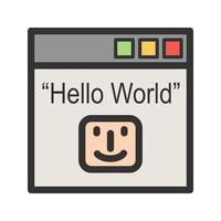 Hello World Program Filled Line Icon vector