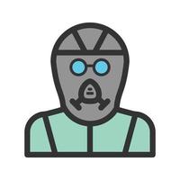 Gas Mask Filled Line Icon vector