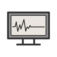 ECG Showing Death Filled Line Icon vector