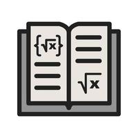 libro de matemáticas que llené icono de línea vector