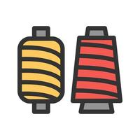 Spools of Thread Filled Line Icon vector