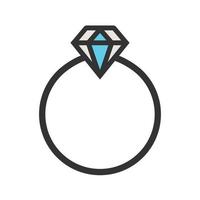 Diamond ring Filled Line Icon vector