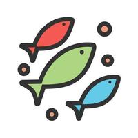 Fish Filled Line Icon vector