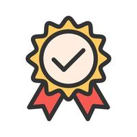 Quality Verified Filled Line Icon vector