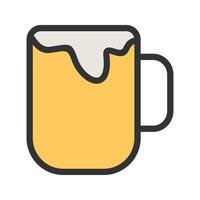 Beer Glass Filled Line Icon vector