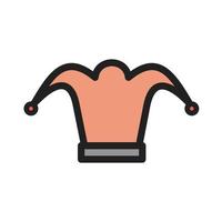 Fool's Hat Filled Line Icon vector