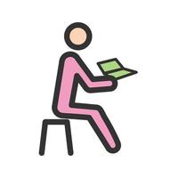 Man Reading Storybook Filled Line Icon vector