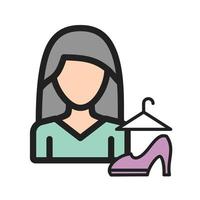 icono de línea llena de estilo de mujer vector