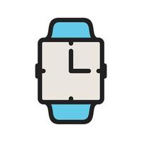 Analog Clock Filled Line Icon vector
