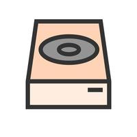DVD ROM Filled Line Icon vector