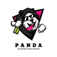 ilustración de diseño de logotipo de mascota de dibujos animados de panda vector