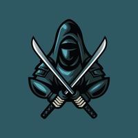 logotipo de la mascota ninja vector