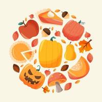 Pumpkin Hunt For Halloween Hand Drawn Icon Creative Layout vector