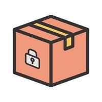 Secure Package Filled Line Icon vector