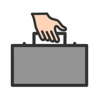 Holding Briefcase Filled Line Icon vector