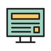 Webpage Filled Line Icon vector