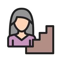 Woman Career Filled Line Icon vector