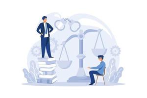 Law class concept. Punishment and judgement education. Guilt and innocence idea. Law course. Vector illustration in cartoon style