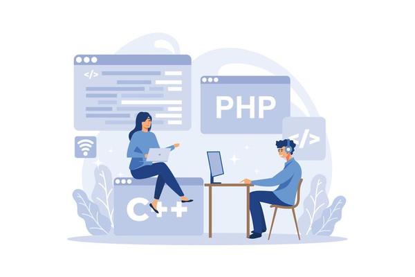 Back end development concept. Software development process. Website interface design improvement. Programming and coding. IT profession. flat design modern illustration