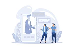 Business analyst online service or platform. Project optimization consultant. Business strategy development. Online consultation. flat design modern illustration vector