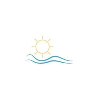 Water waves logo icon design template illustration vector