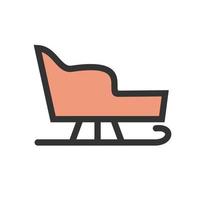 Sled with seat Filled Line Icon vector