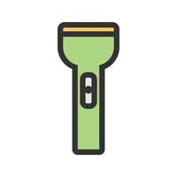 Flashlight Filled Line Icon vector