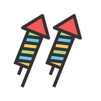 Fireworks II Filled Line Icon vector