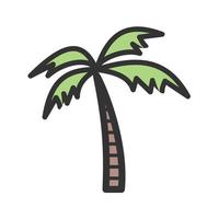 Coconut Tree Filled Line Icon vector