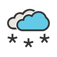 Light Snowing Filled Line Icon vector