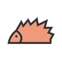 Pet Hedgehog Filled Line Icon vector