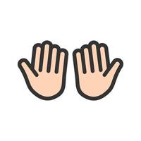 Praying Hands Filled Line Icon vector