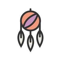 Dream Catcher Filled Line Icon vector