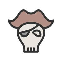 Pirate Skull I Filled Line Icon vector