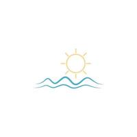 Water waves logo icon design template illustration vector