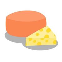 Dairy. Piece of cheese. Day of cheese and milk. Flat vector illustration. Illustration design. Vector