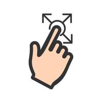 Hold and Move Filled Line Icon vector