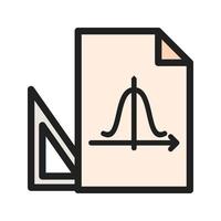 Set Square and Graph Filled Line Icon vector