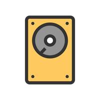 Hard Disk Filled Line Icon vector