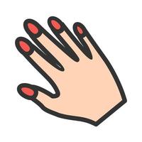 Nailpolish on Hand Filled Line Icon vector