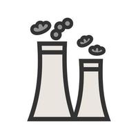 Nuclear Plant Filled Line Icon vector