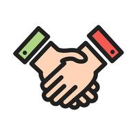 Handshake Filled Line Icon vector