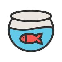 Fish in Tank Filled Line Icon vector